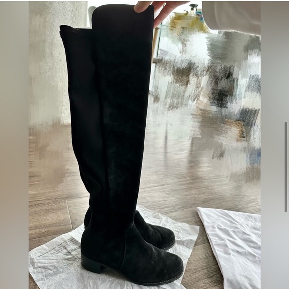 Stuart Weitzman | RESERVE Over-the-Knee Boots in Black Suede - Picture 4 of 6